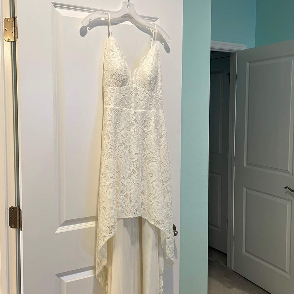 Lace Wedding dress + matching shoes. Never worn.